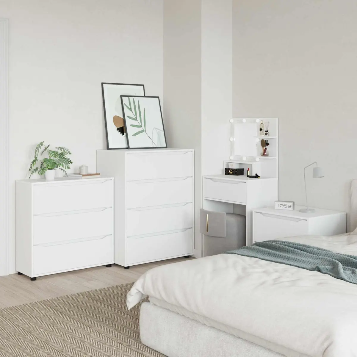 Engineered Wood Storage Cabinet in White 80 x 31 x 81 cm