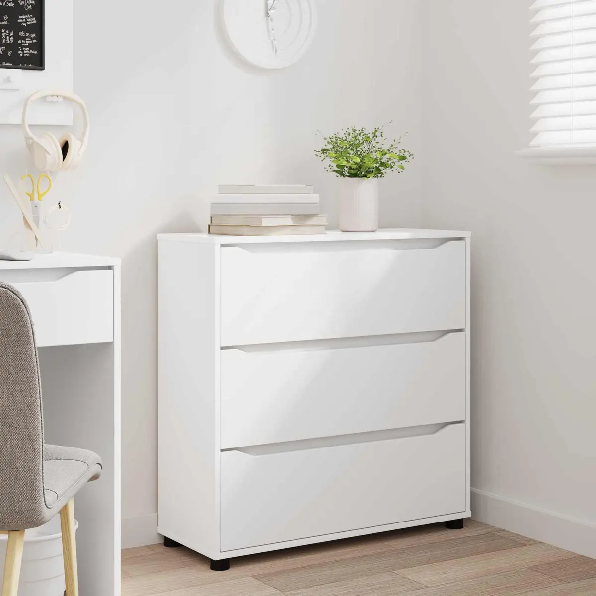Engineered Wood Storage Cabinet in White 80 x 31 x 81 cm