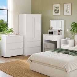 High Gloss White Storage Cabinet for Living Rooms