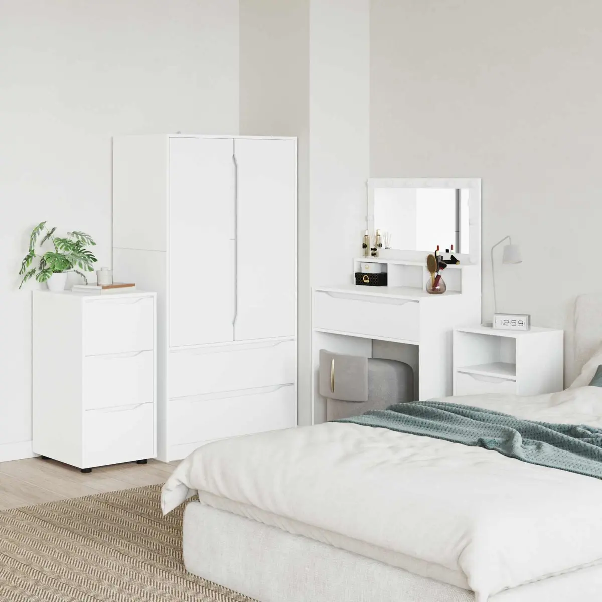 Engineered Wood Storage Cabinet in White