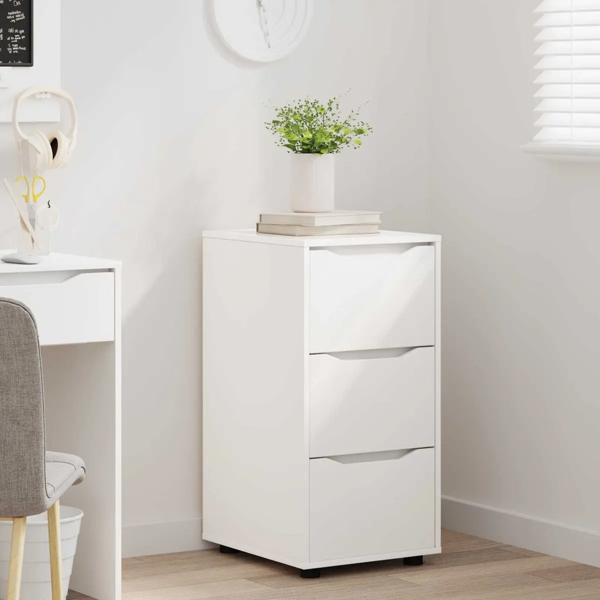 Engineered Wood Storage Cabinet in White