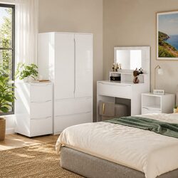 High Gloss White Storage Cabinet with Sleek Design