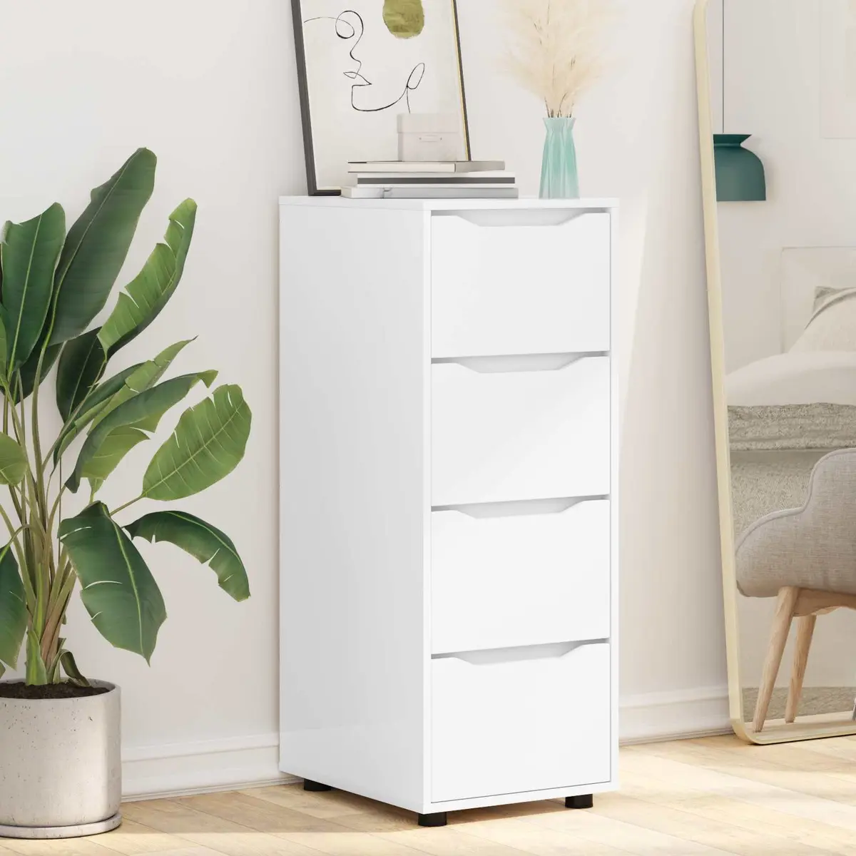 Storage Cabinet Engineered Wood 40 x 48 x 105 cm White