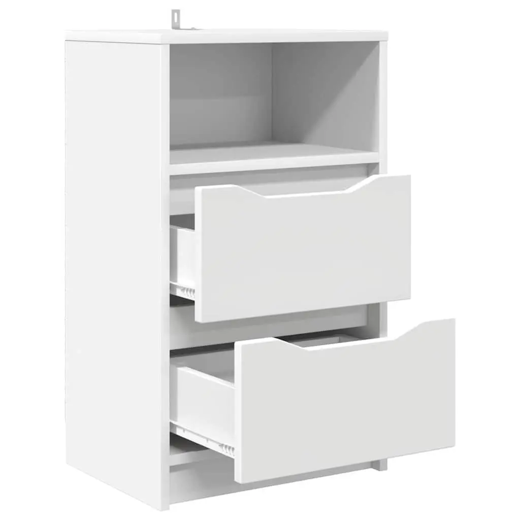 Bedside Table 2 pcs White 40 x 30 x 46 cm Storage Nightstand Engineered Wood