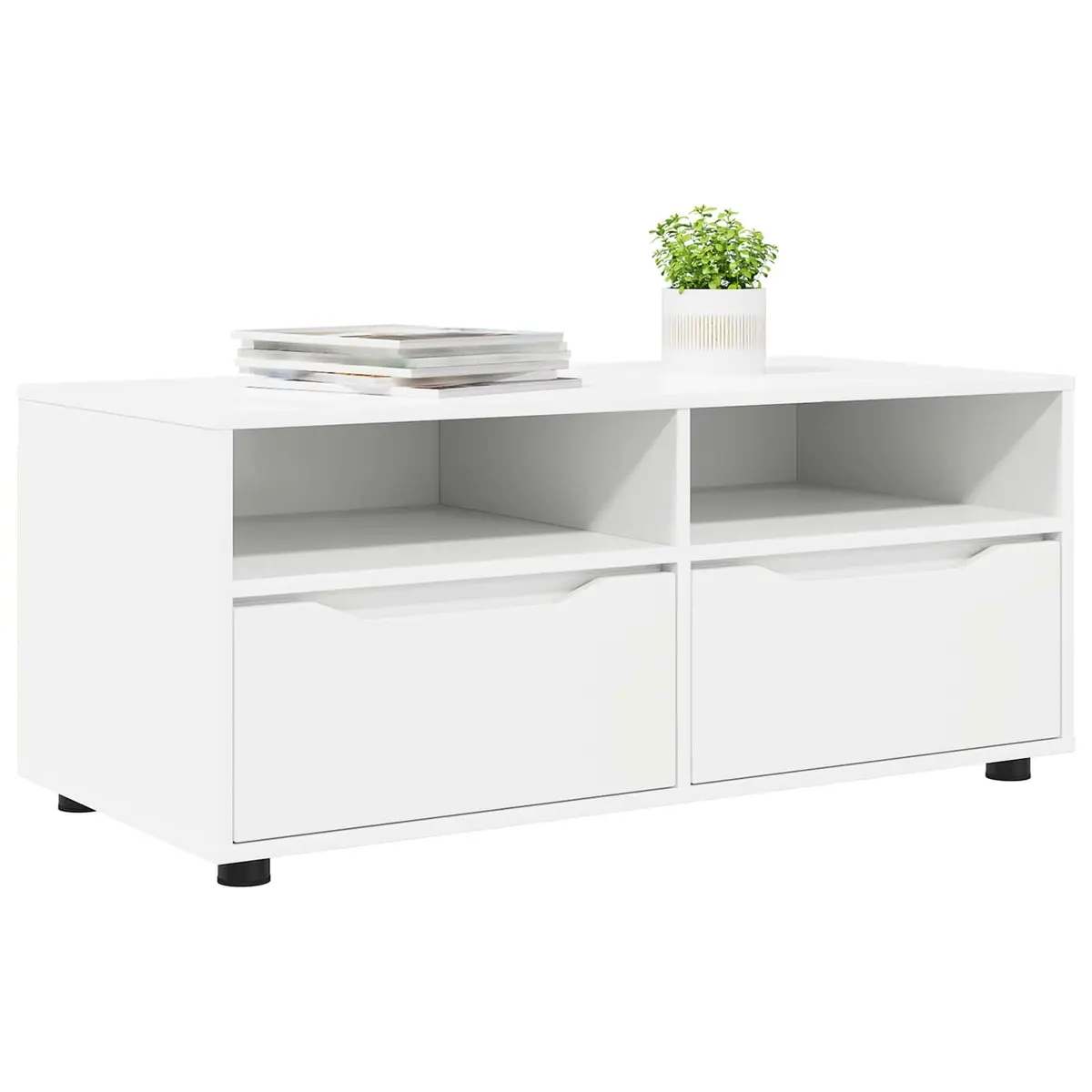 TV Cabinet Engineered Wood 100 x 48 x 43 cm White Modern Storage Unit