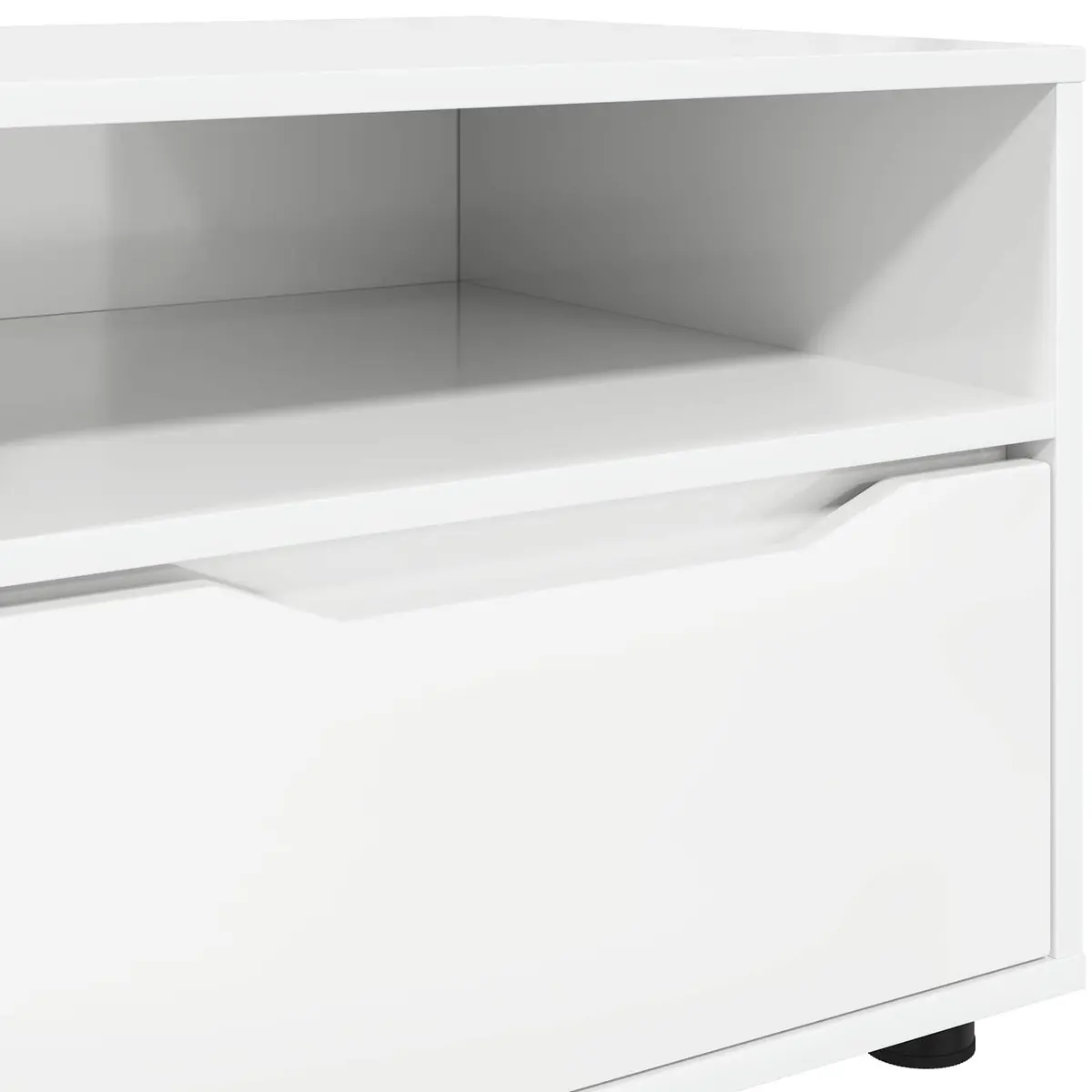 TV Cabinet High Gloss White Modern Living Room Storage Unit Engineered Wood