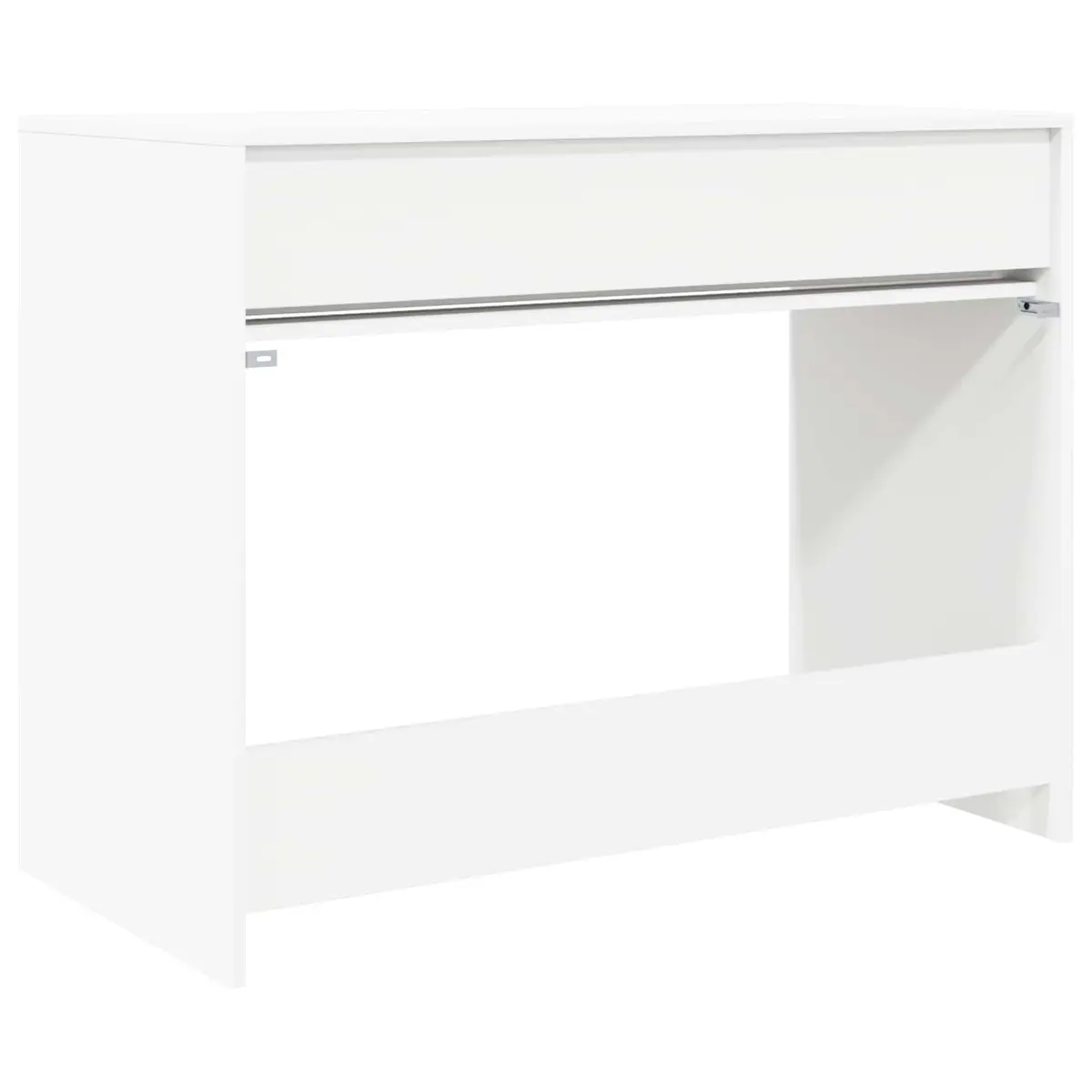 White Engineered Wood Desk with Integrated Drawer