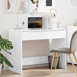 Durable High Gloss White Engineered Wood Desk for Office