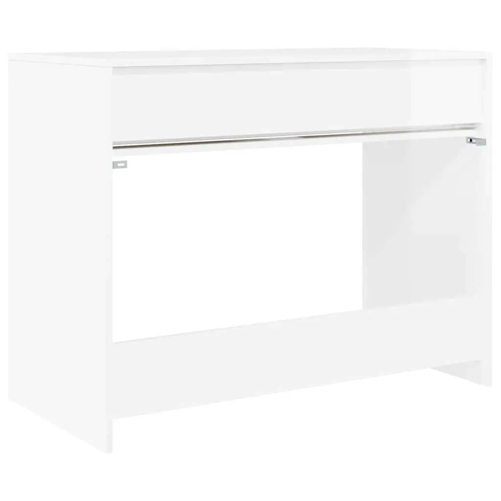 High Gloss White Engineered Wood Desk for Office