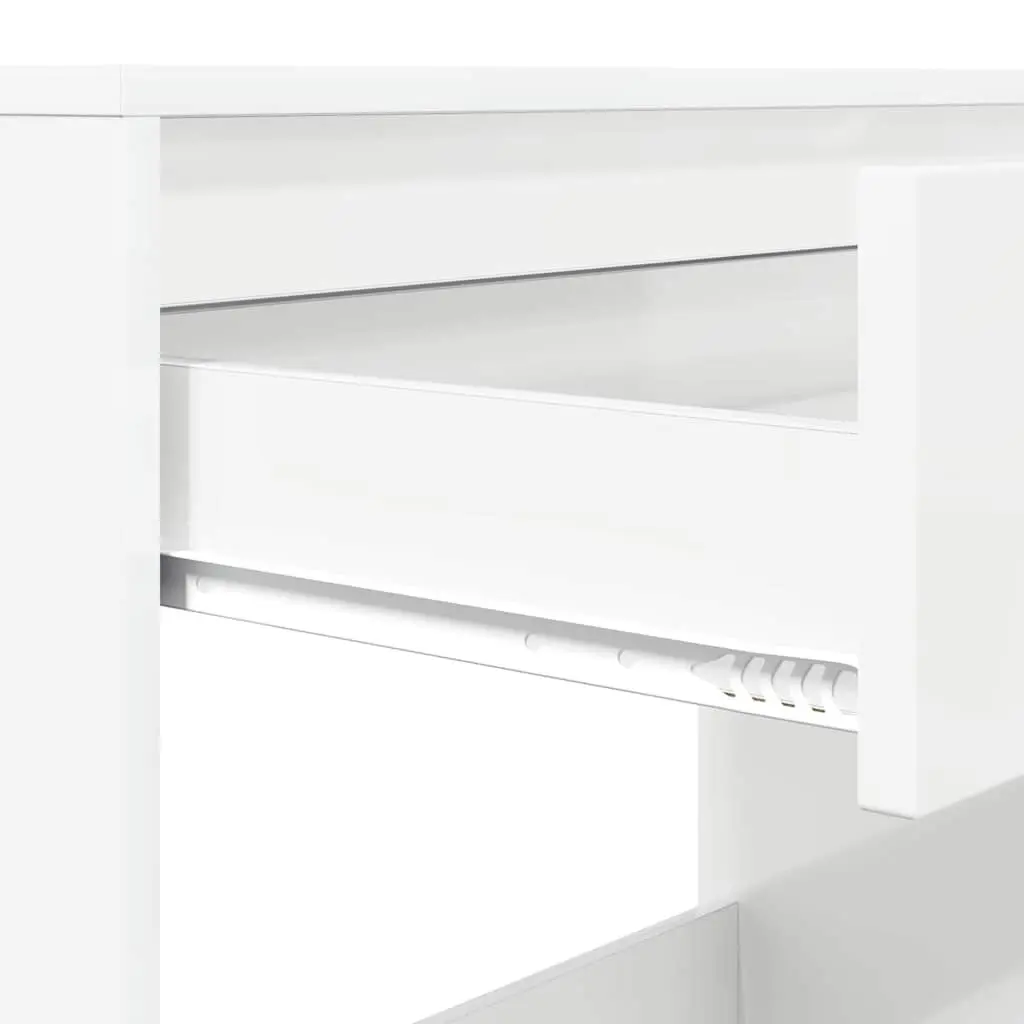 High Gloss White Engineered Wood Desk for Office