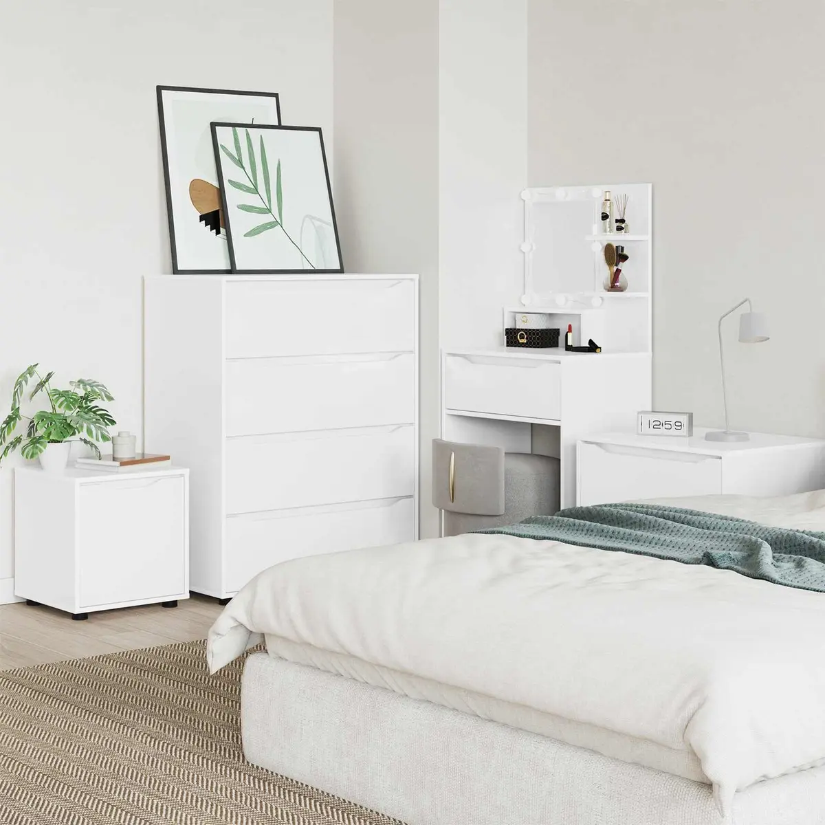 Bathroom Cabinet Engineered Wood 40.5 x 40 x 44 cm White Minimalist