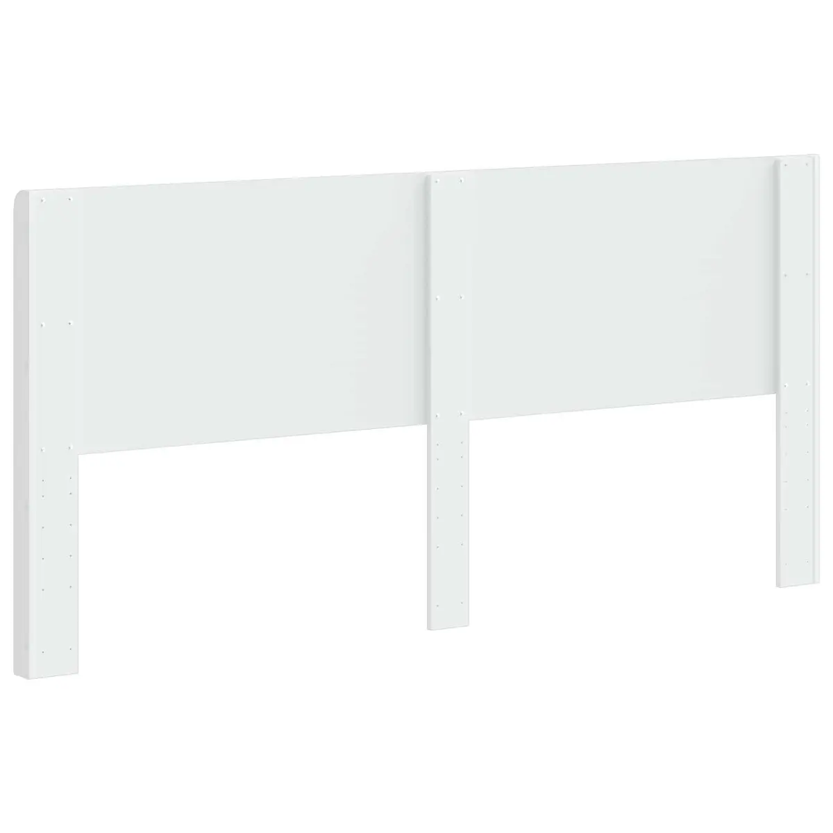 White Engineered Wood Headboard Vertical Slat Design Bed Frame Mount Bedroom