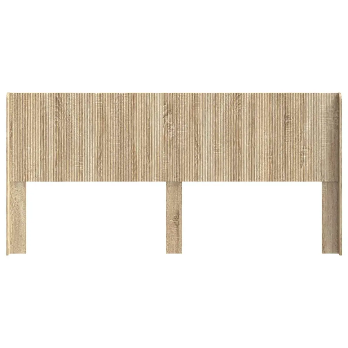 Brown Engineered Wood Headboard with Vertical Slats