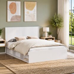 Durable Engineered Wood Headboard with Vertical Slats