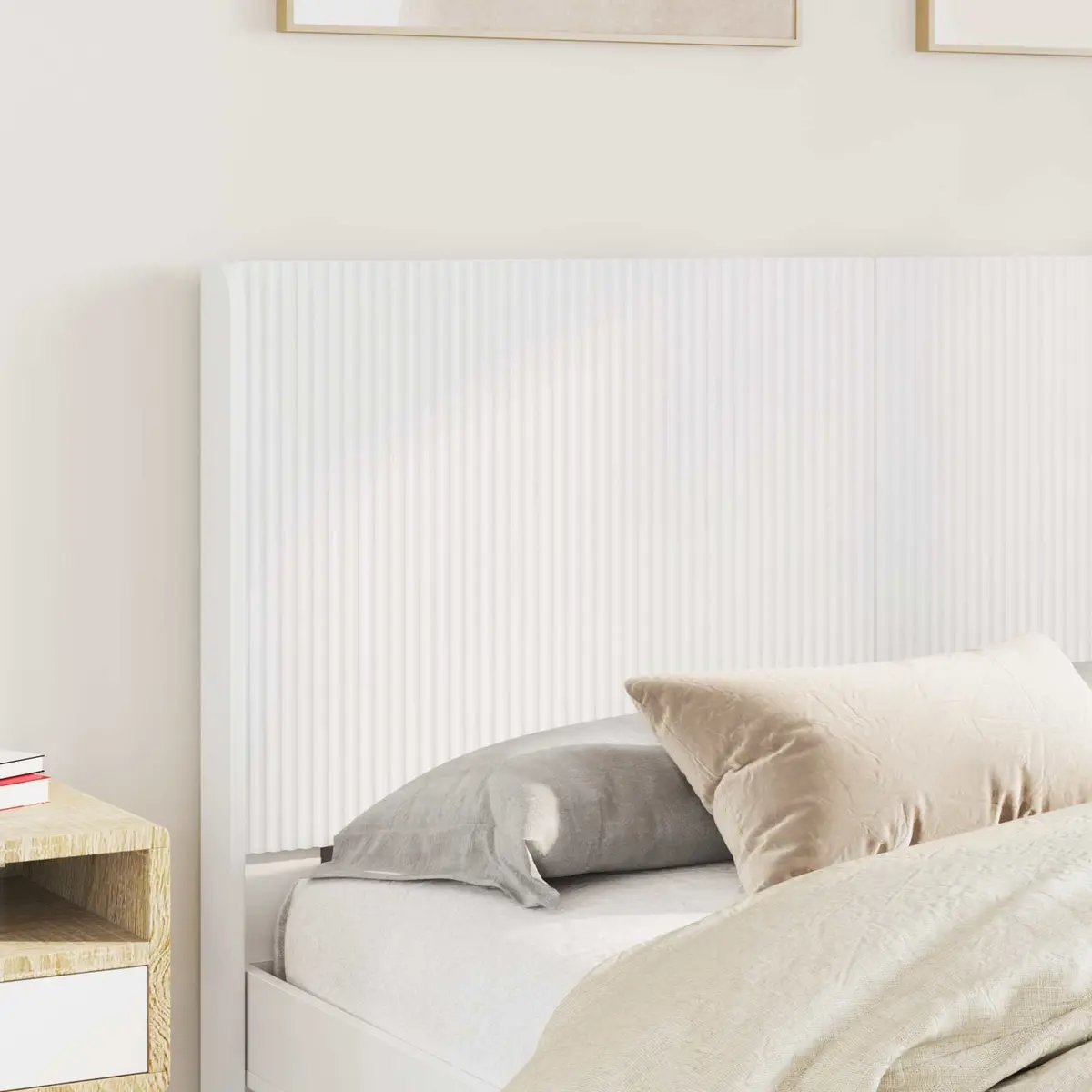 Engineered Wood Headboard with Vertical Slats
