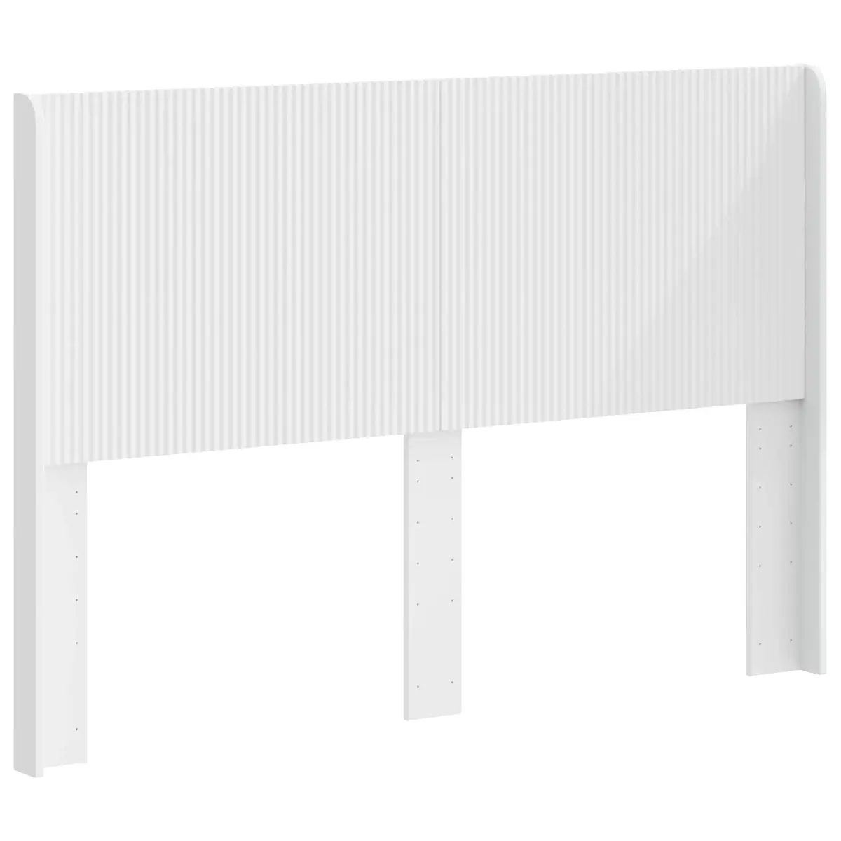 White Engineered Wood Headboard with Vertical Slats