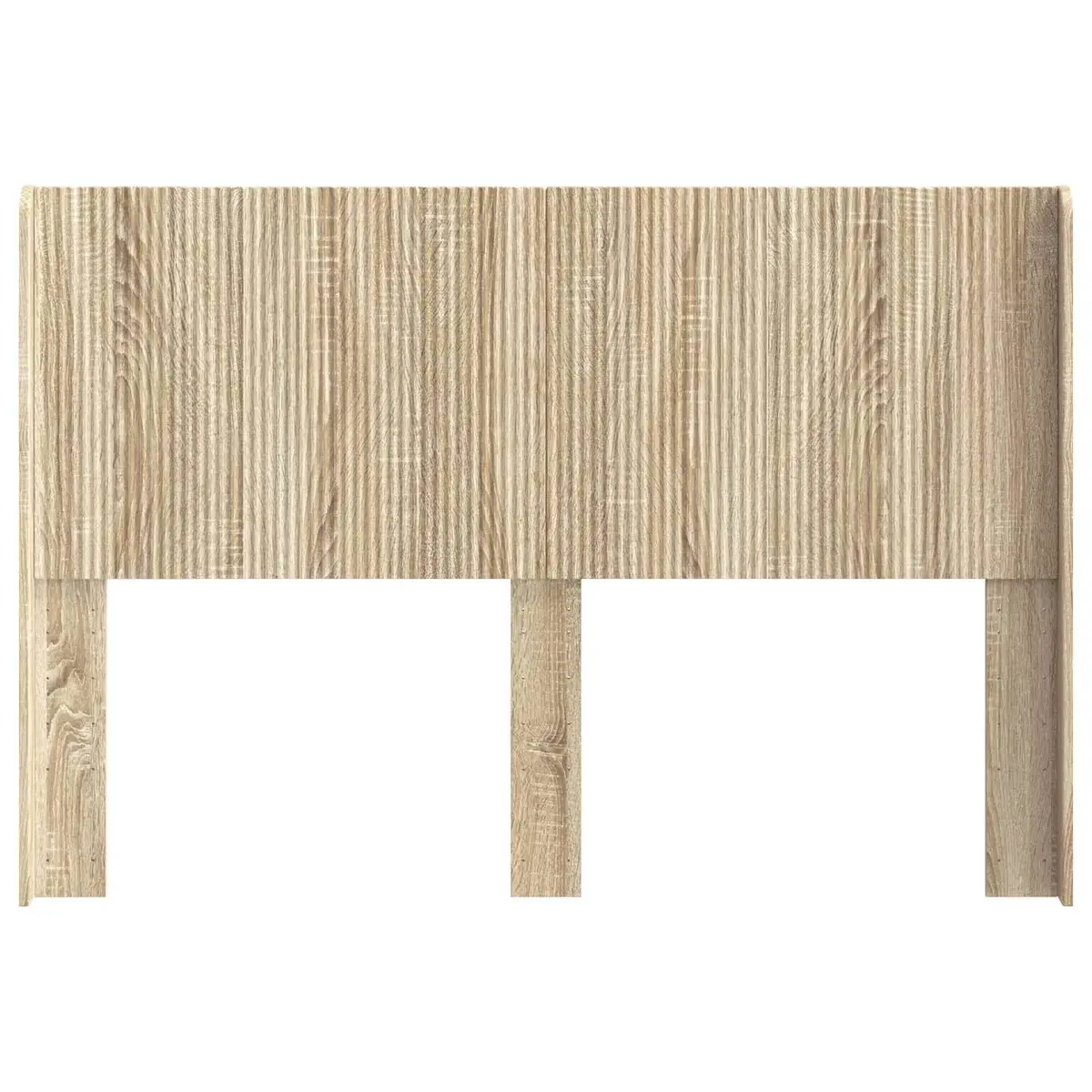 Brown Engineered Wood Headboard with Vertical Slats