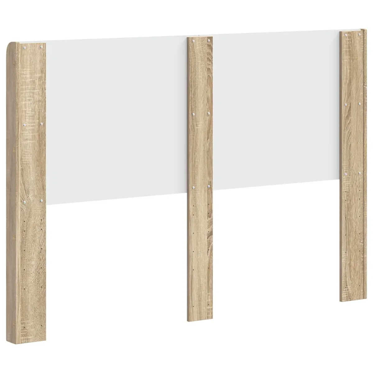 Brown Engineered Wood Headboard with Vertical Slats