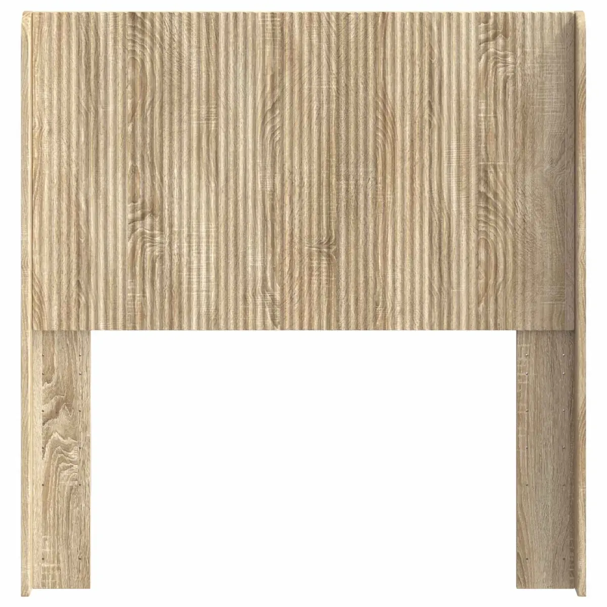 Brown Engineered Wood Headboard with Vertical Slats