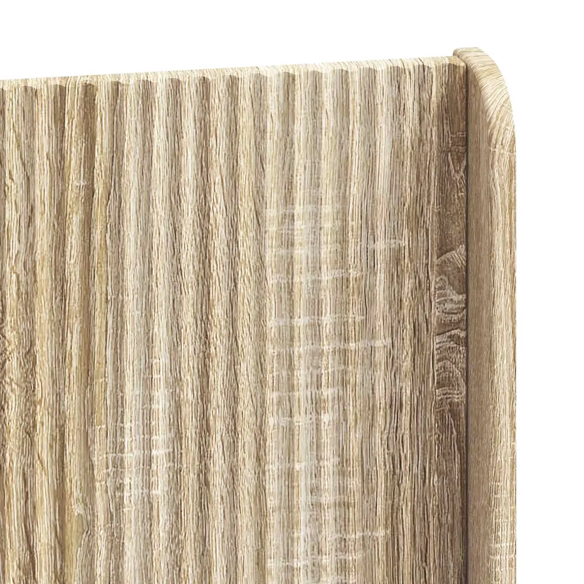 Brown Engineered Wood Headboard with Vertical Slats