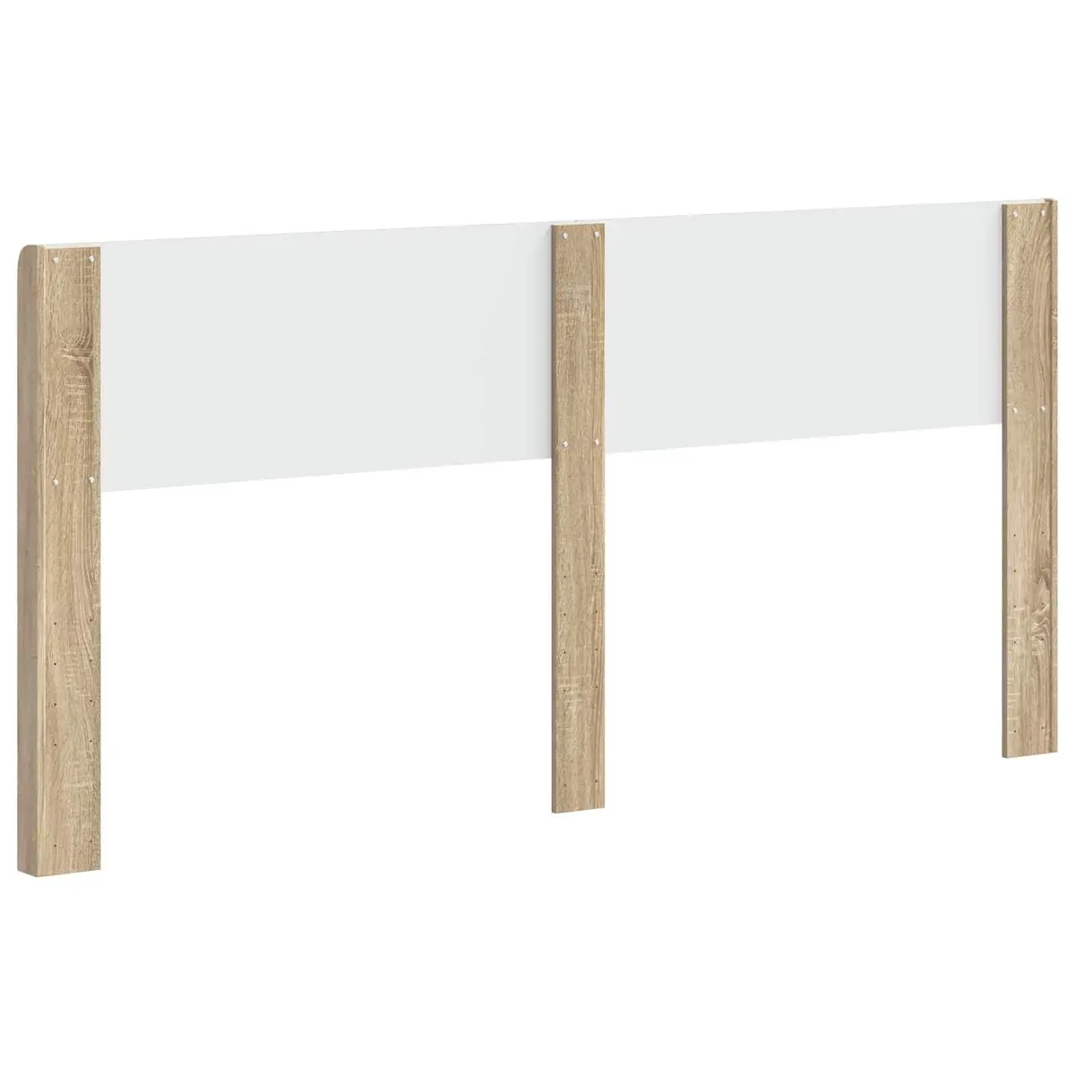 Brown Engineered Wood Headboard with Vertical Slats