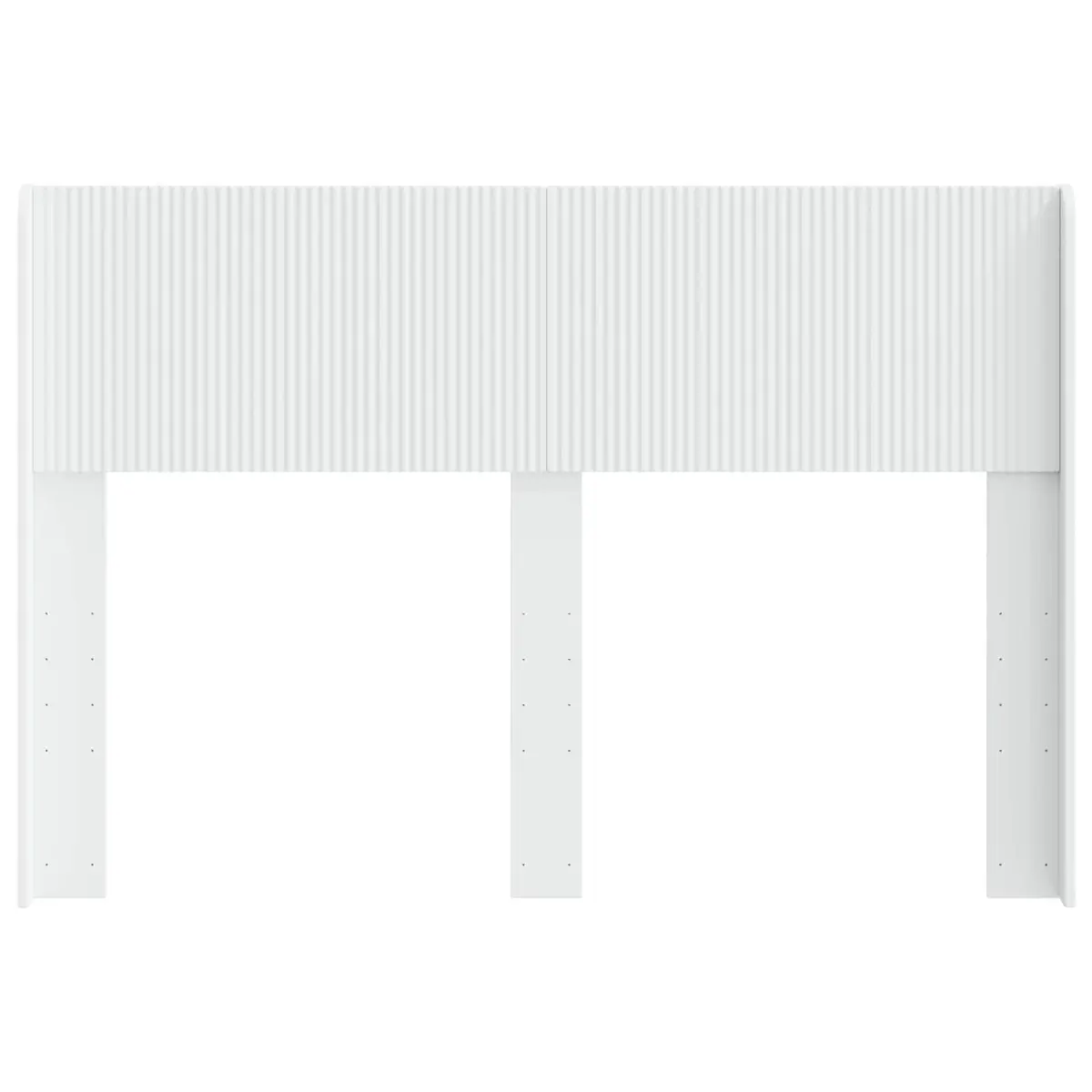 White Headboard with Vertical Slats in Engineered Wood