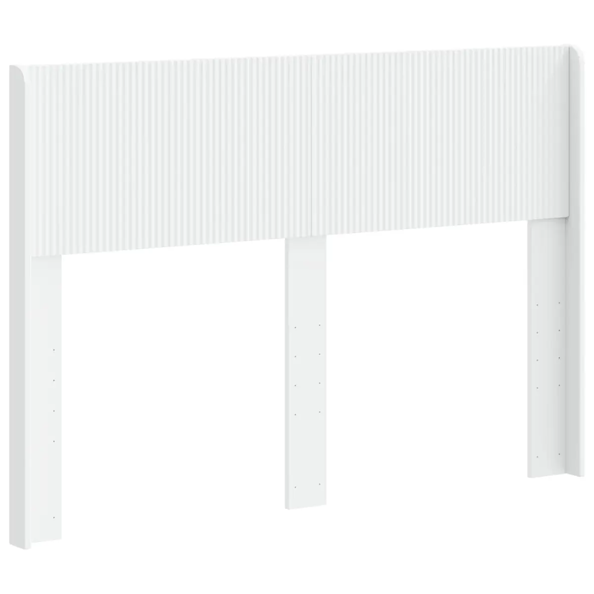 White Engineered Wood Headboard with Vertical Slats