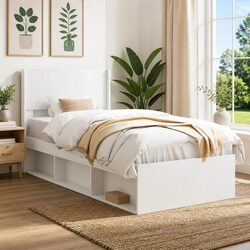 Stylish White Vertical Slat Headboard for Bedrooms