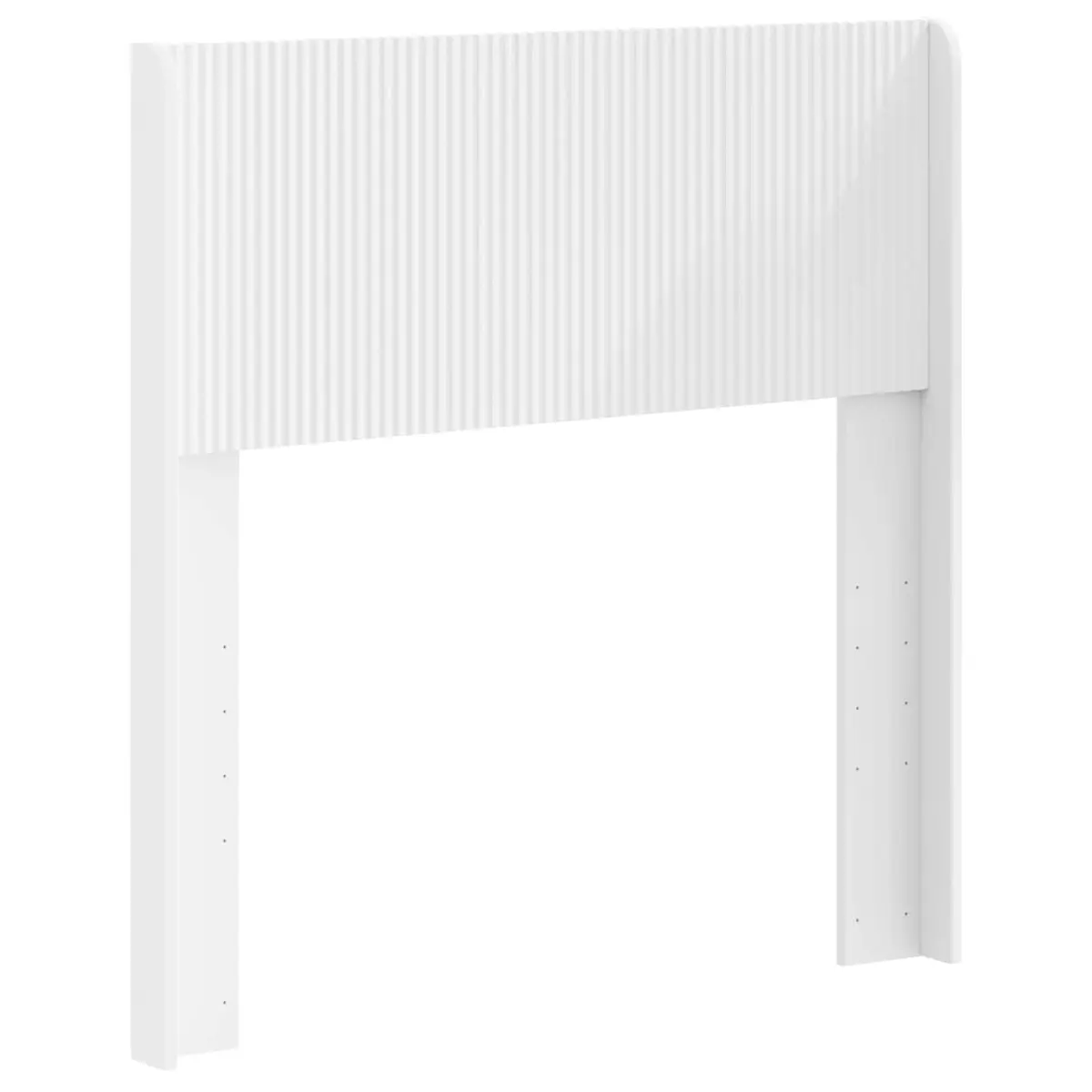 White Headboard Vertical Slat Design Engineered Wood Bedroom Furniture Modern
