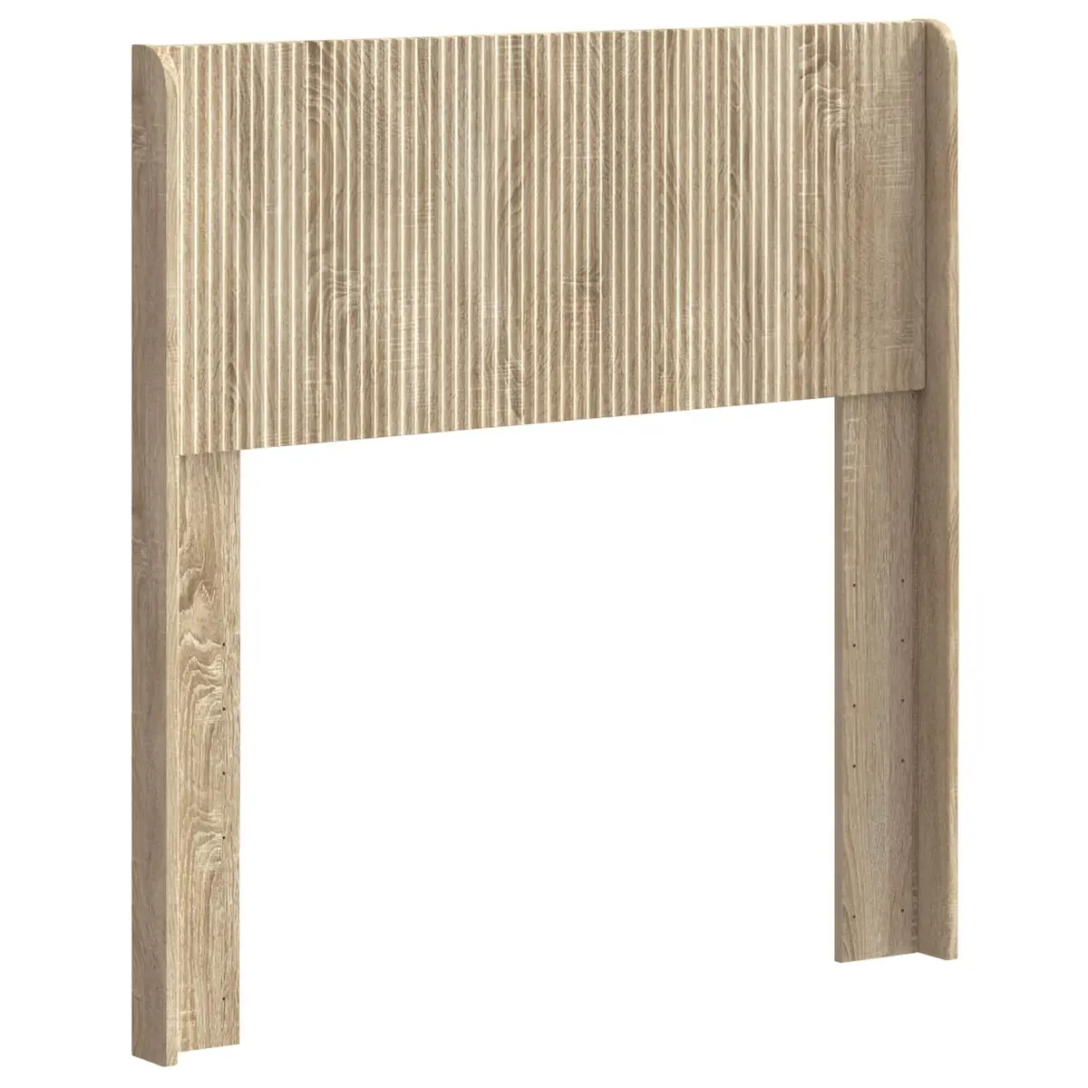 Brown Engineered Wood Headboard with Vertical Slats