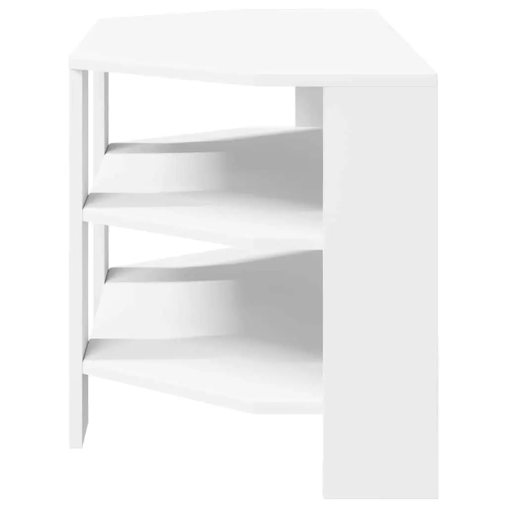 White Corner TV Cabinet with Durable Build