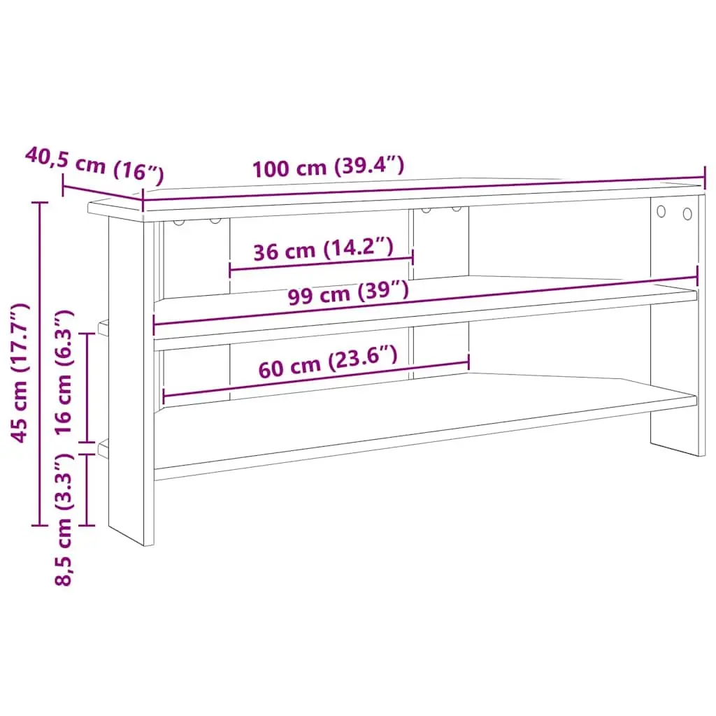 White Corner TV Cabinet with Durable Build