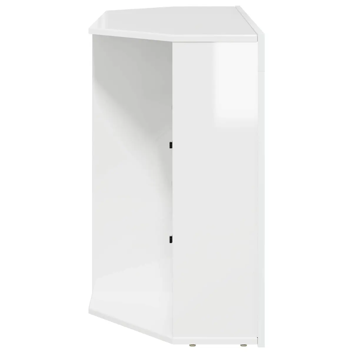 Corner LED TV Cabinet Wall-mounted High Gloss White Modern Living Room Storage
