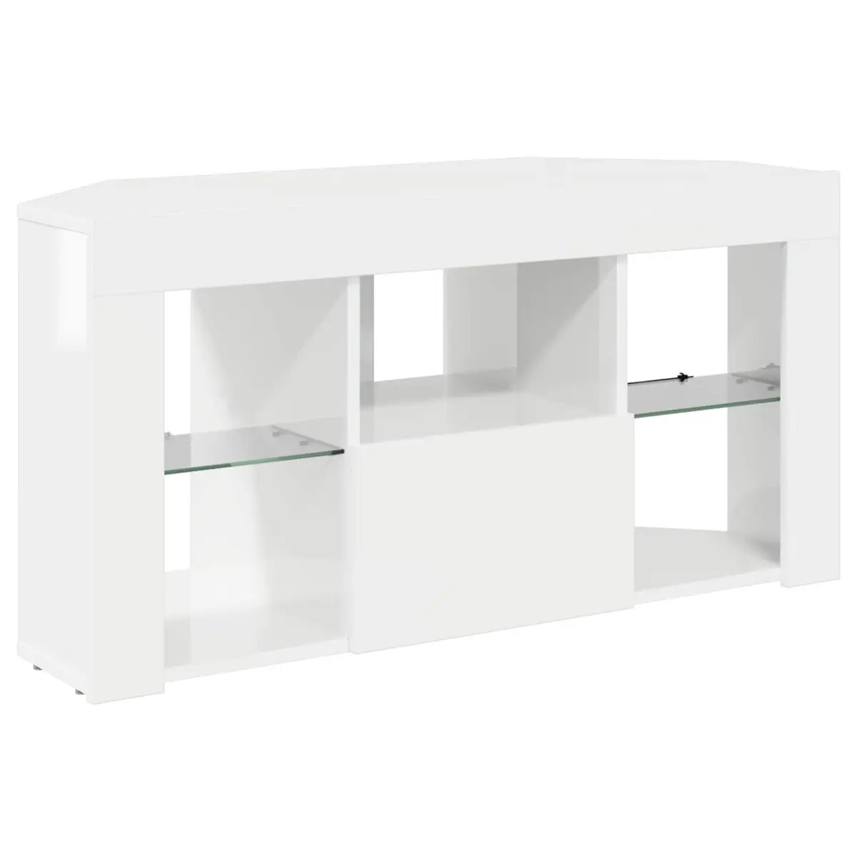 High Gloss White Corner LED TV Cabinet