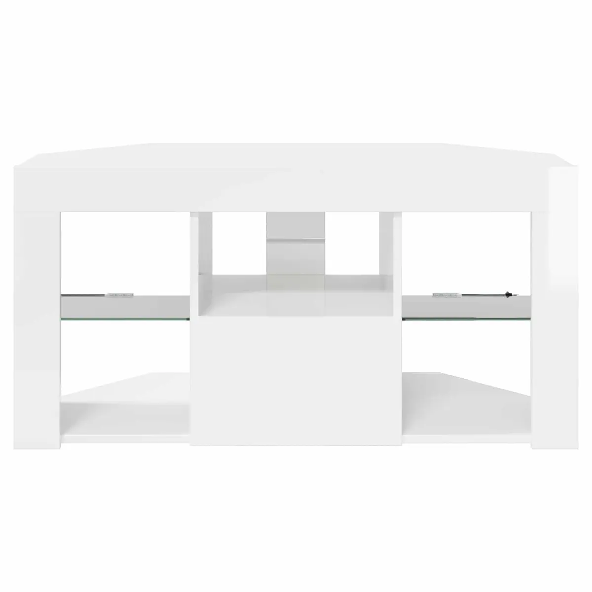 High Gloss White Corner LED TV Cabinet