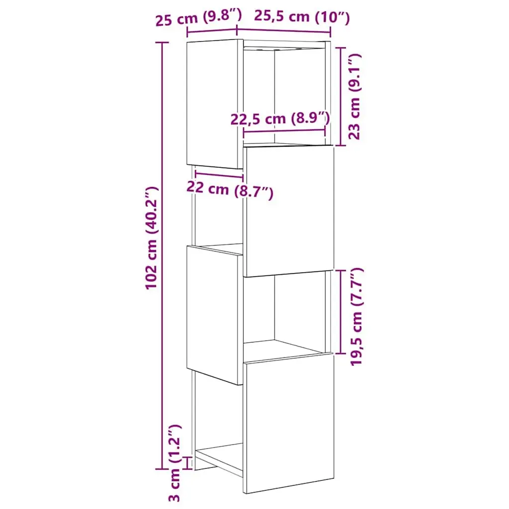 Brown Sonoma Oak Corner Storage Cabinet