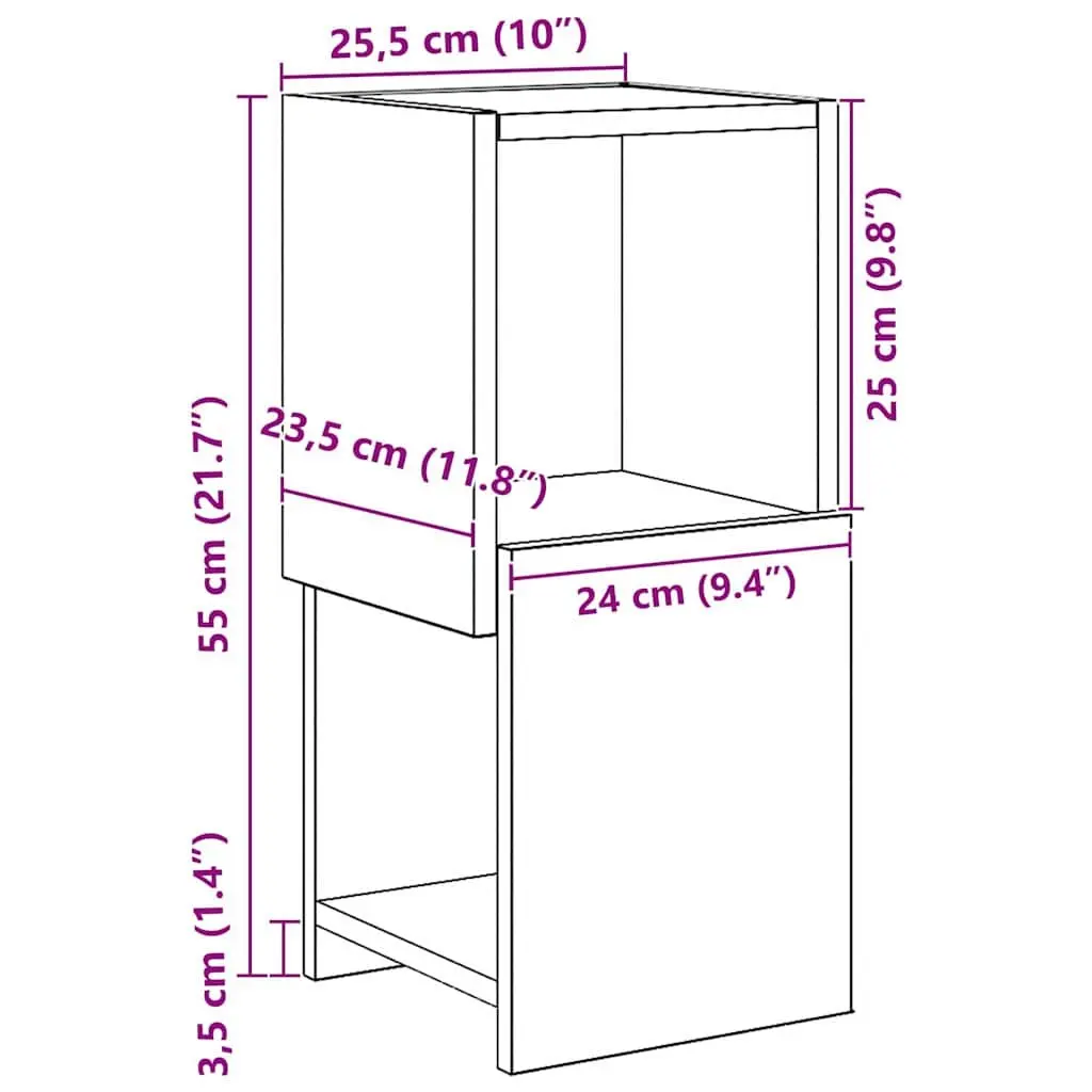 Corner Cabinet for Optimized Storage 25.5x25x55cm