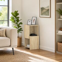 Sonoma Oak Brown Modern Corner Storage Cabinet