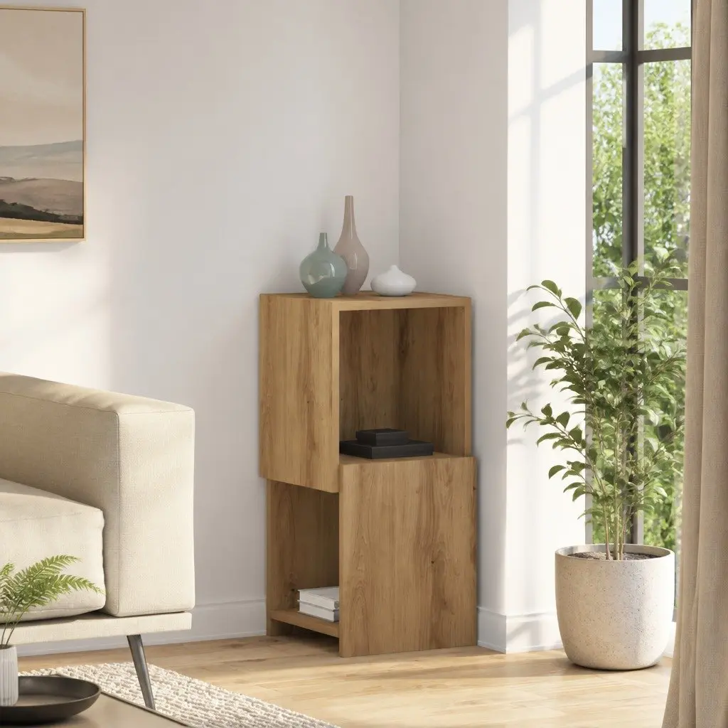 Corner Cabinet 30.5x30x65cm Brown with Shelves