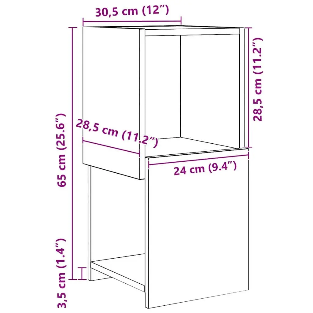 Corner Cabinet 30.5x30x65cm Brown with Shelves