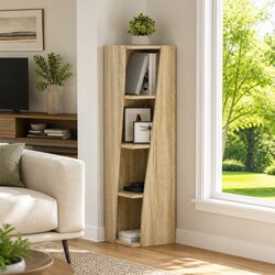 Stylish Brown Corner Storage Cabinet for Modern Homes