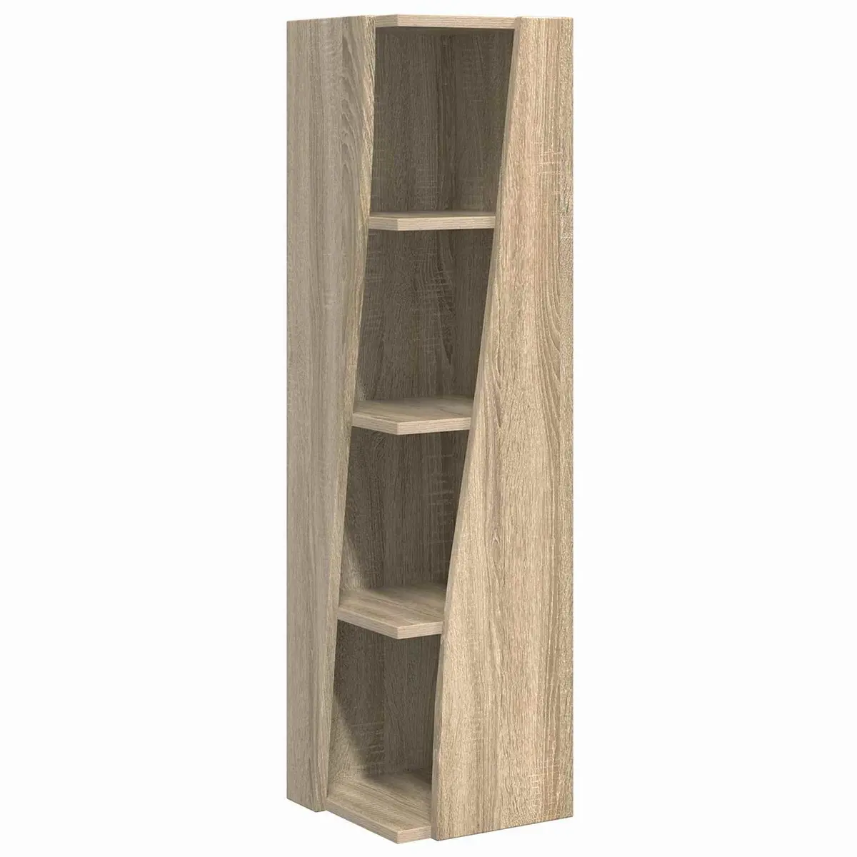 Corner Storage Cabinet Brown Engineered Wood Living Room Furniture Space-Saving