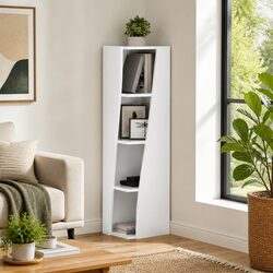 High Gloss White Corner Storage Cabinet for Modern Homes
