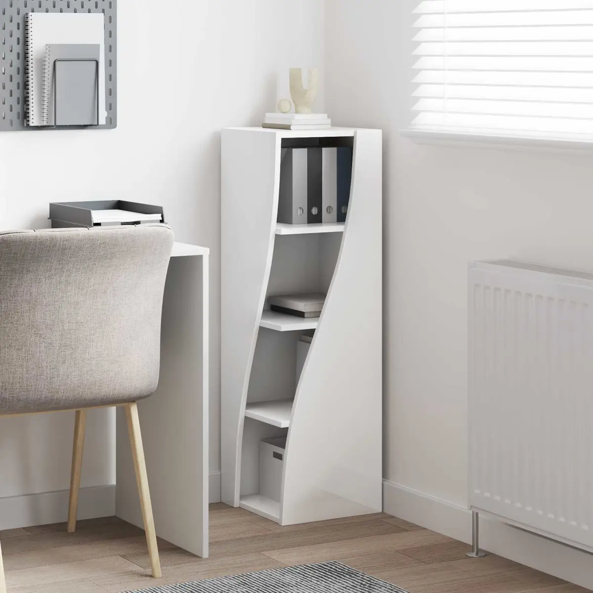 Corner Storage Cabinet 32x32x102cm Modern Living Room Organiser Engineered Wood