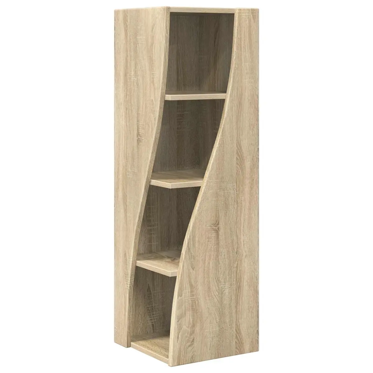 Brown Engineered Wood Corner Storage Cabinet