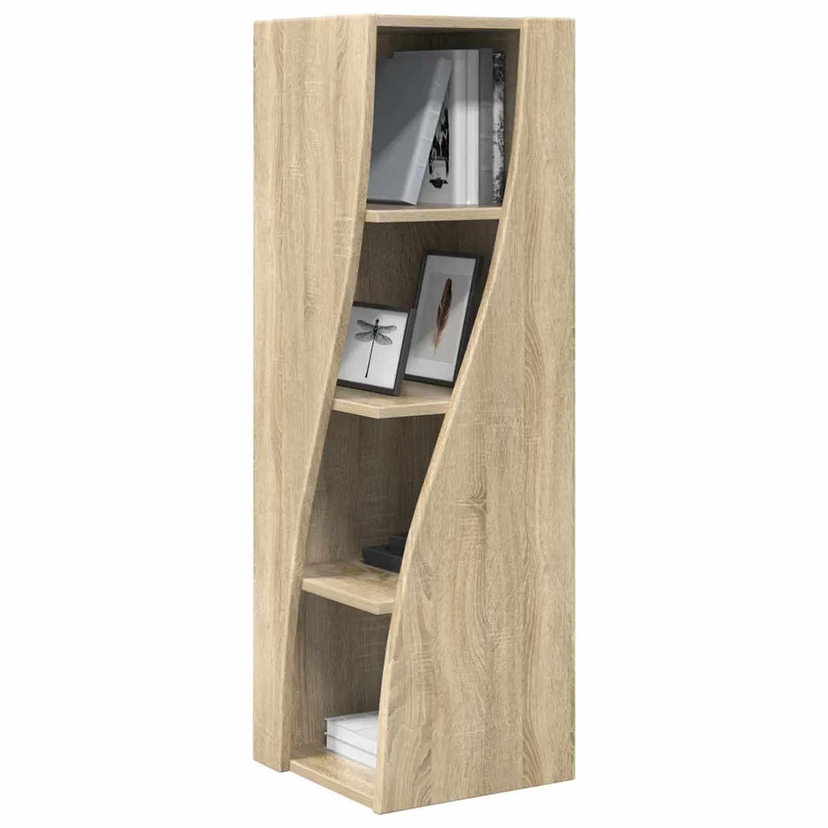 Brown Engineered Wood Corner Storage Cabinet