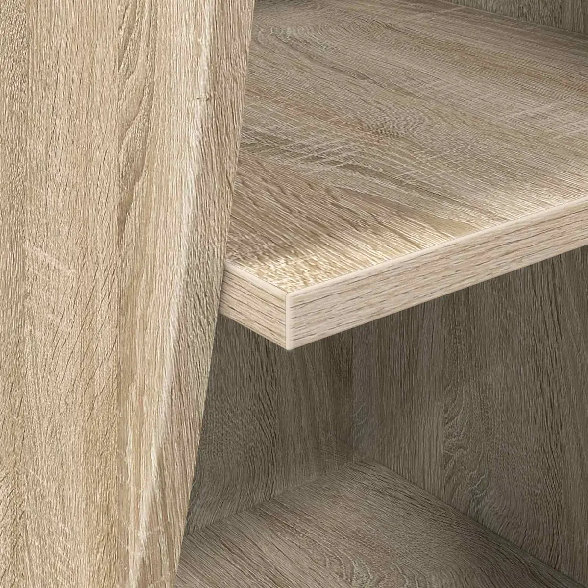 Brown Engineered Wood Corner Storage Cabinet