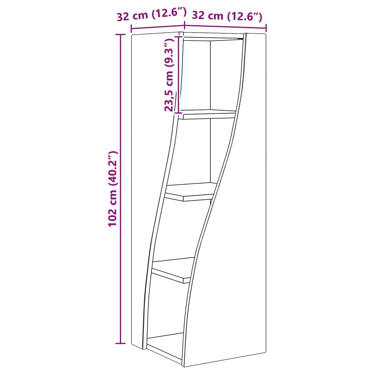 Brown Engineered Wood Corner Storage Cabinet