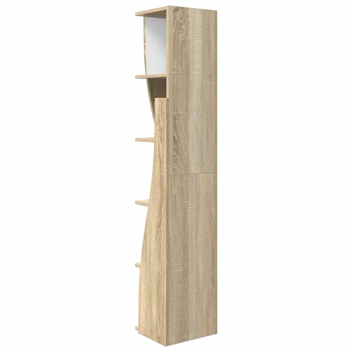 Corner Storage Cabinet Brown Engineered Wood Modern Living Room Organizer