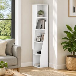 High Gloss White Modern Corner Storage Cabinet